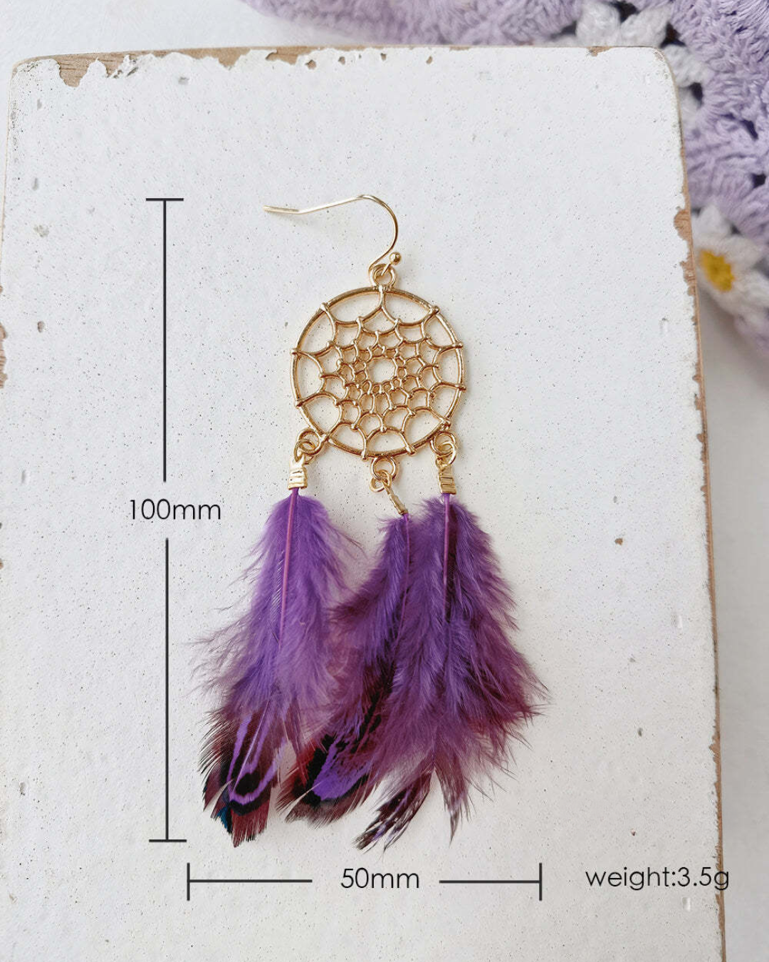 Mystic Plum Dreamcatcher Earrings