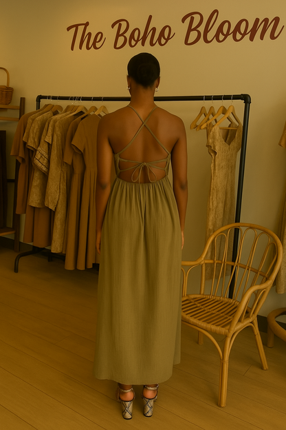 Earthbound Grace Side Slit Maxi Dress