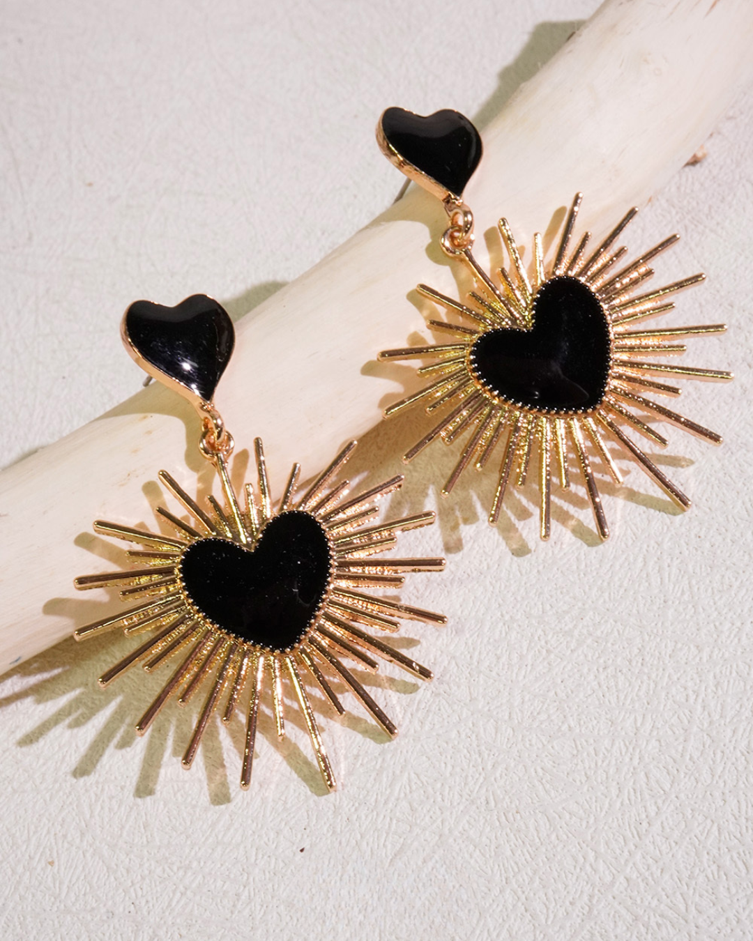 Midnight Thornburst Heart Earrings
