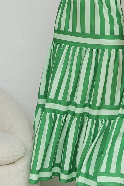 Mint Mojito Striped Maxi Dress - TheBohoBloom