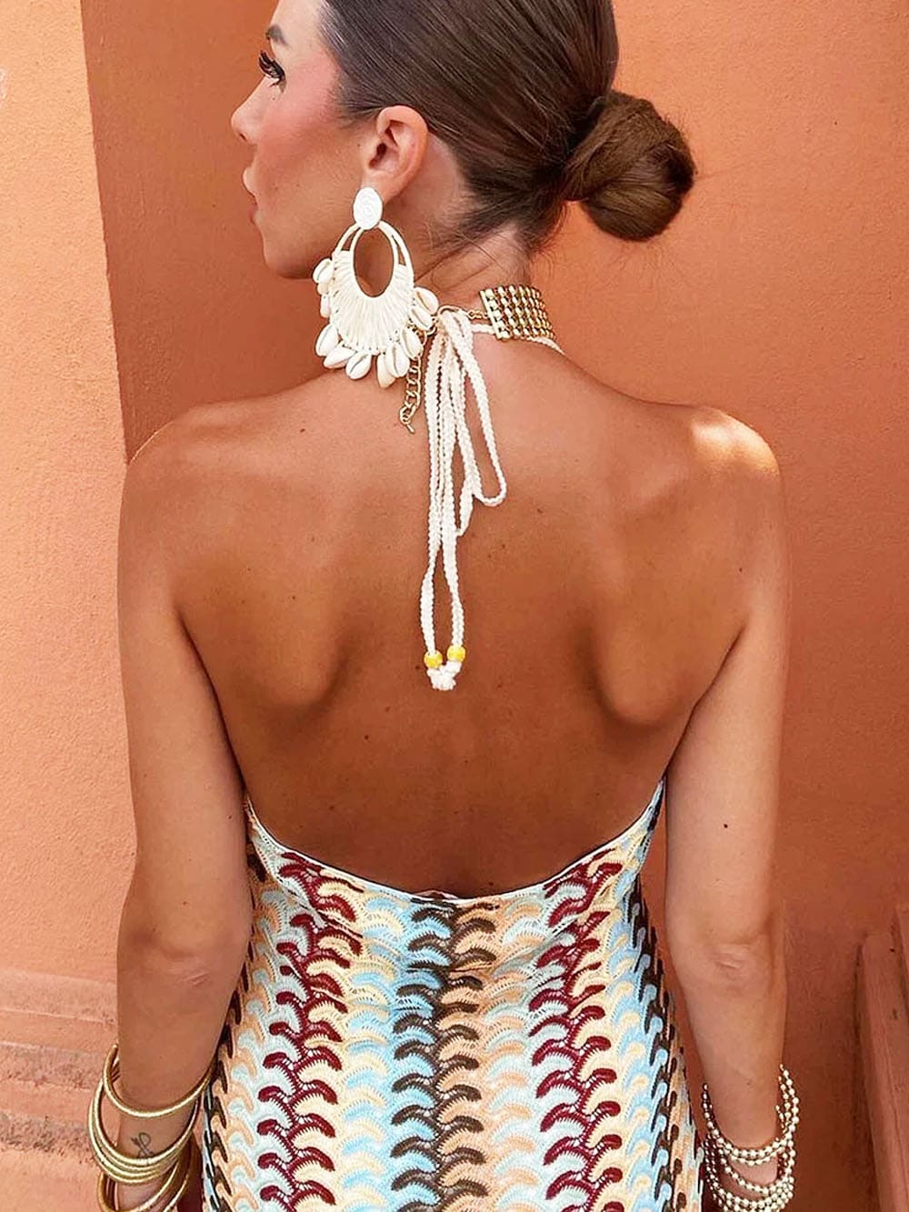 Halter Waves Maxi Dress - TheBohoBloom