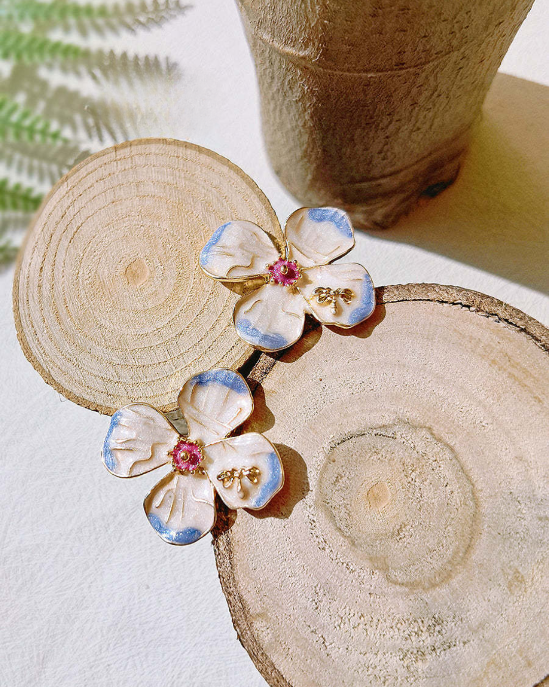 925 Bee’s Whisper Floral Studs Earrings
