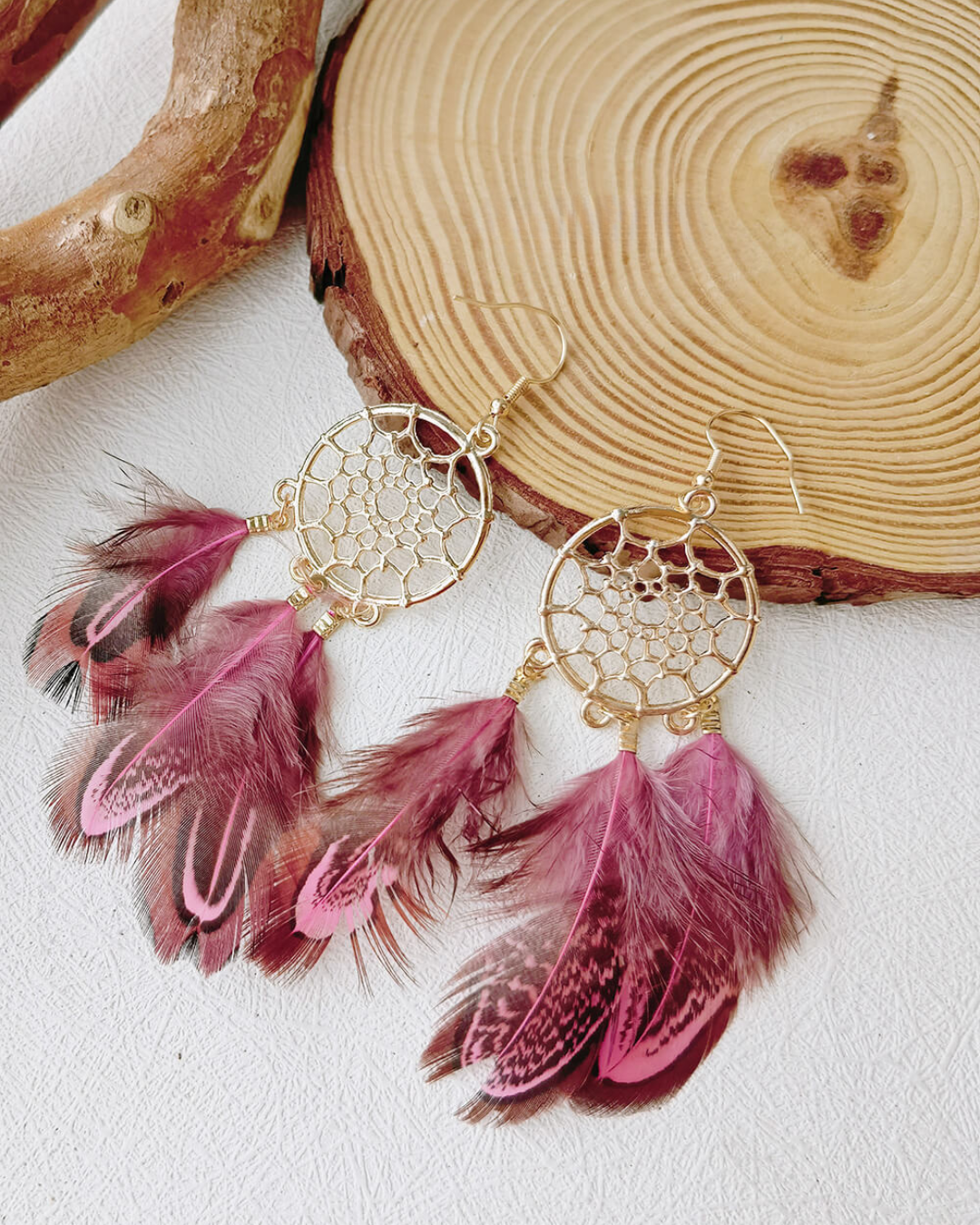 Mystic Plum Dreamcatcher Earrings