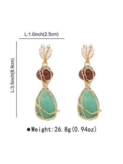 Water Drop Contrast Color Earrings