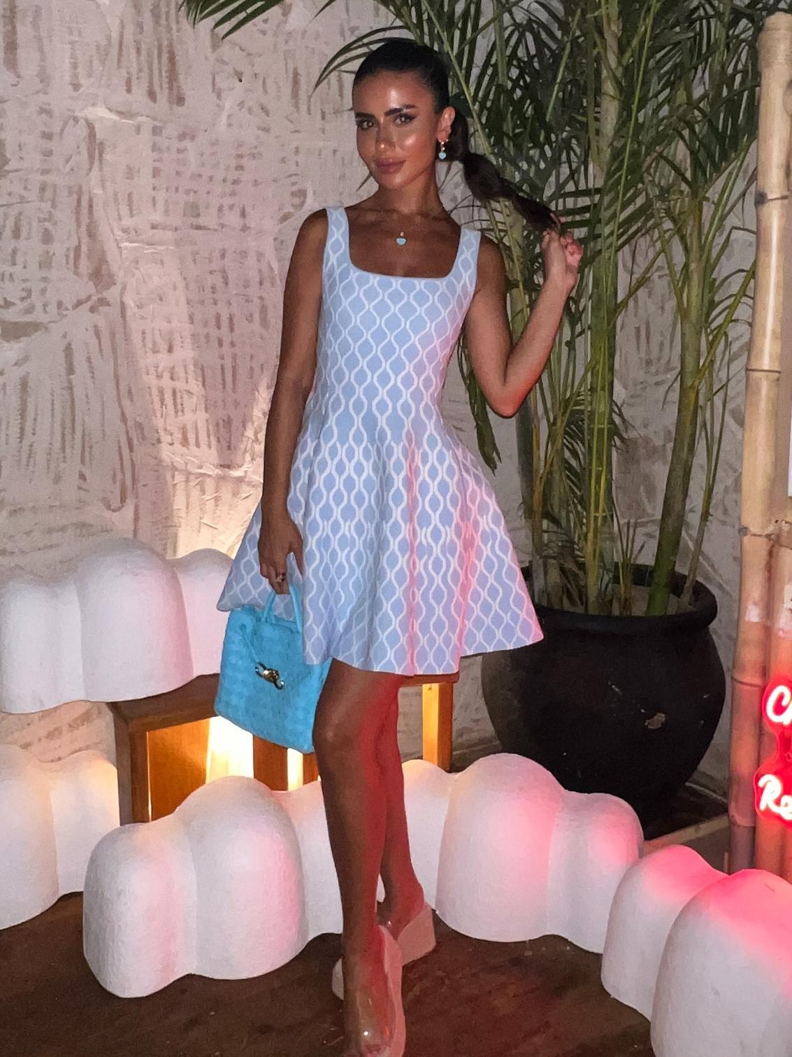 Sleek Motion Wave Mini Dress - TheBohoBloom