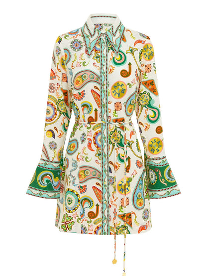 Paisley Carnival Mini Dress - TheBohoBloom