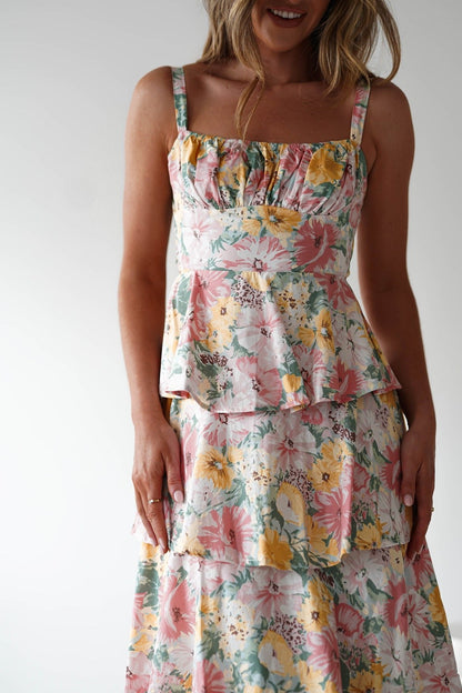 Springlight Flounce Maxi Dress