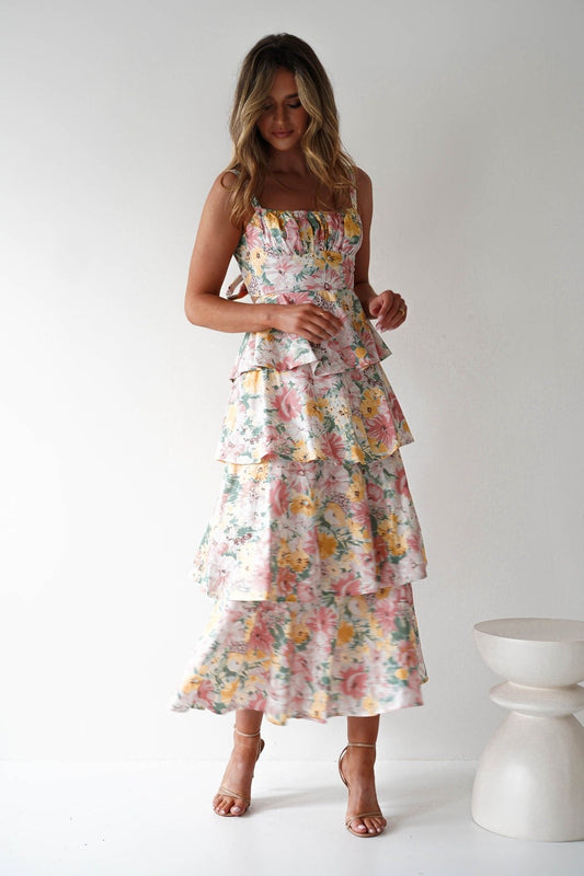 Springlight Flounce Maxi Dress