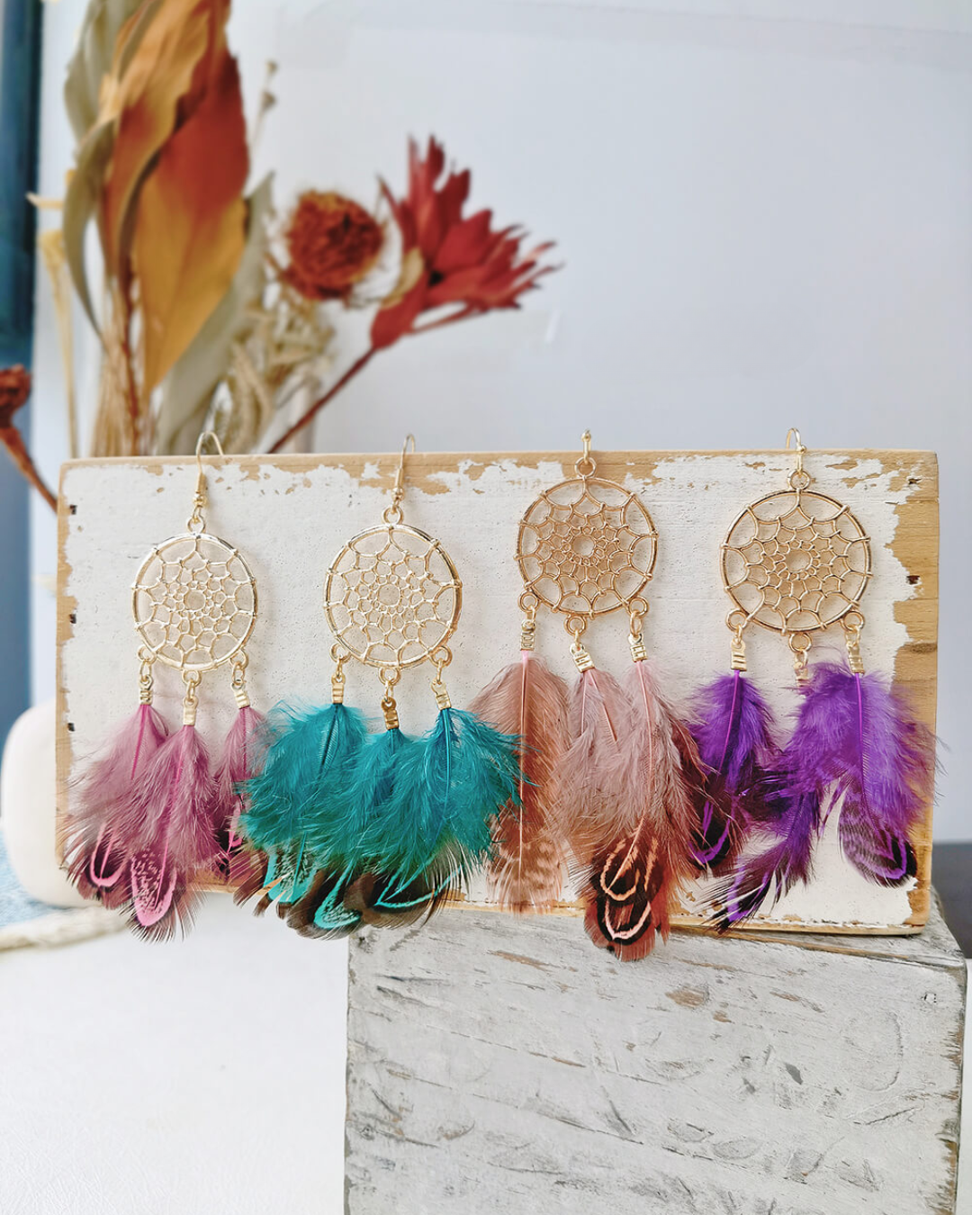 Mystic Plum Dreamcatcher Earrings