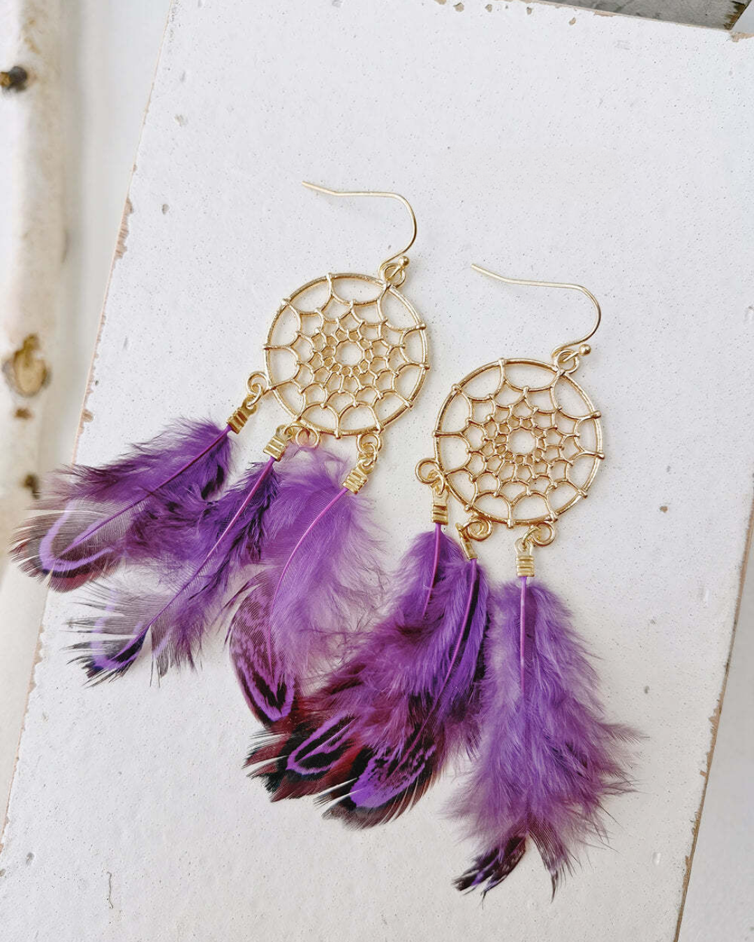 Mystic Plum Dreamcatcher Earrings