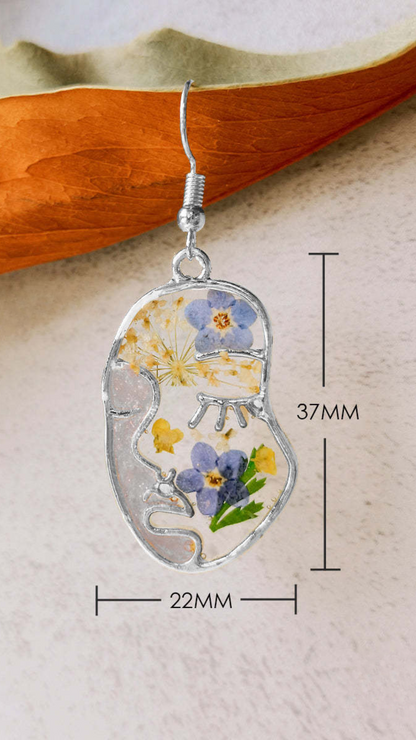 Painted Bloom Face Earrings