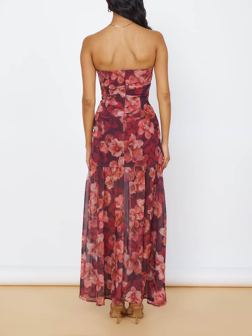 Blooming Elegance Bandeau Maxi Dress