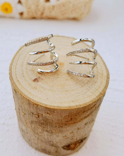 Pendientes en Espiral con Brillo Minimalista