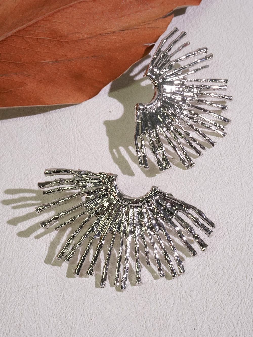 Cosmic Glint Fan Earrings