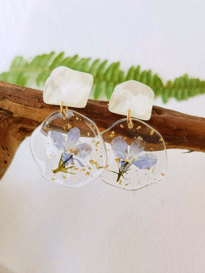 Pendientes Gotas de Memoria Pétalo Dorado