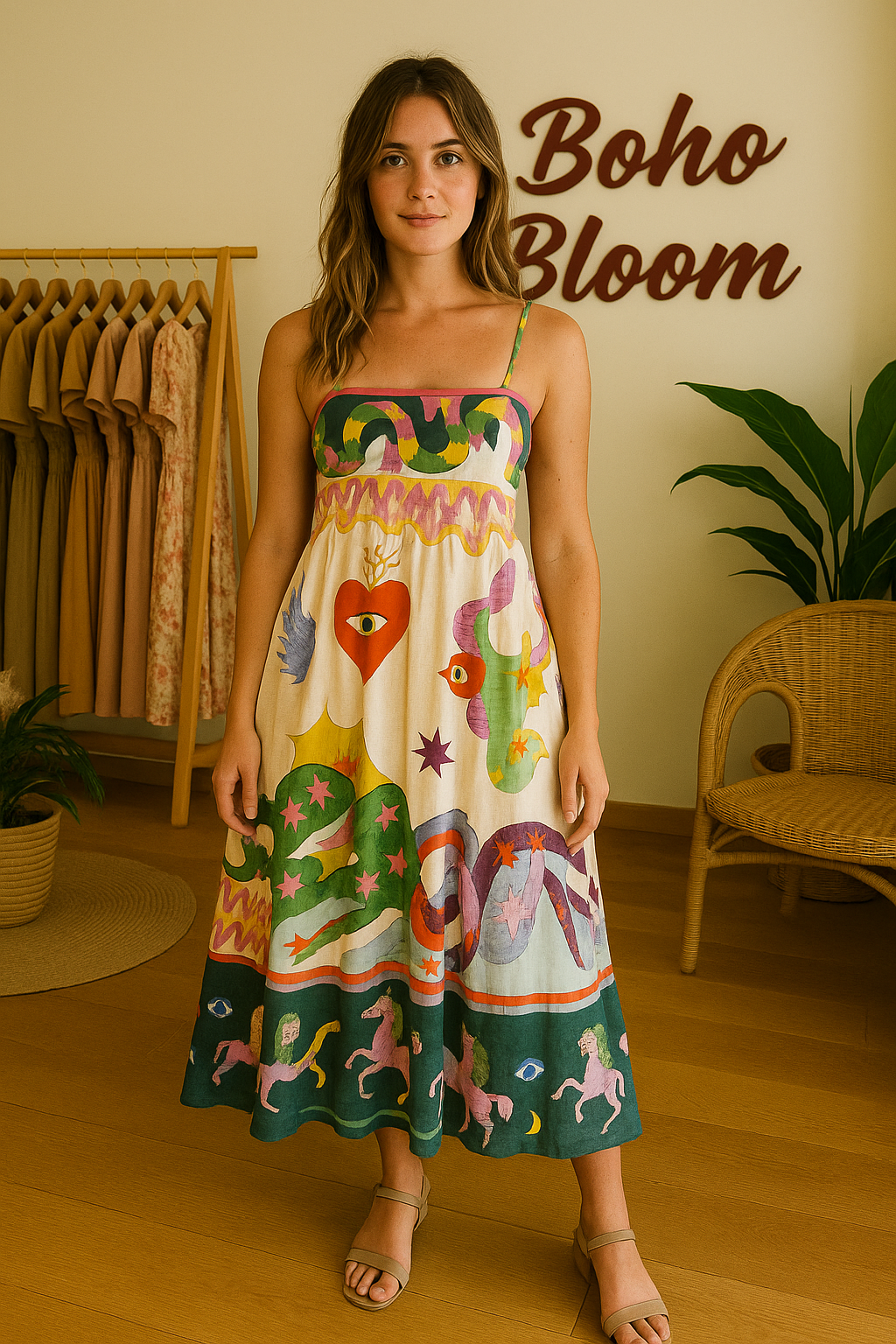 Laid-Back Luxe Smocked Midi Dress