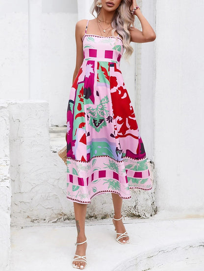 Vibrant Vision Patchwork Midi Dress