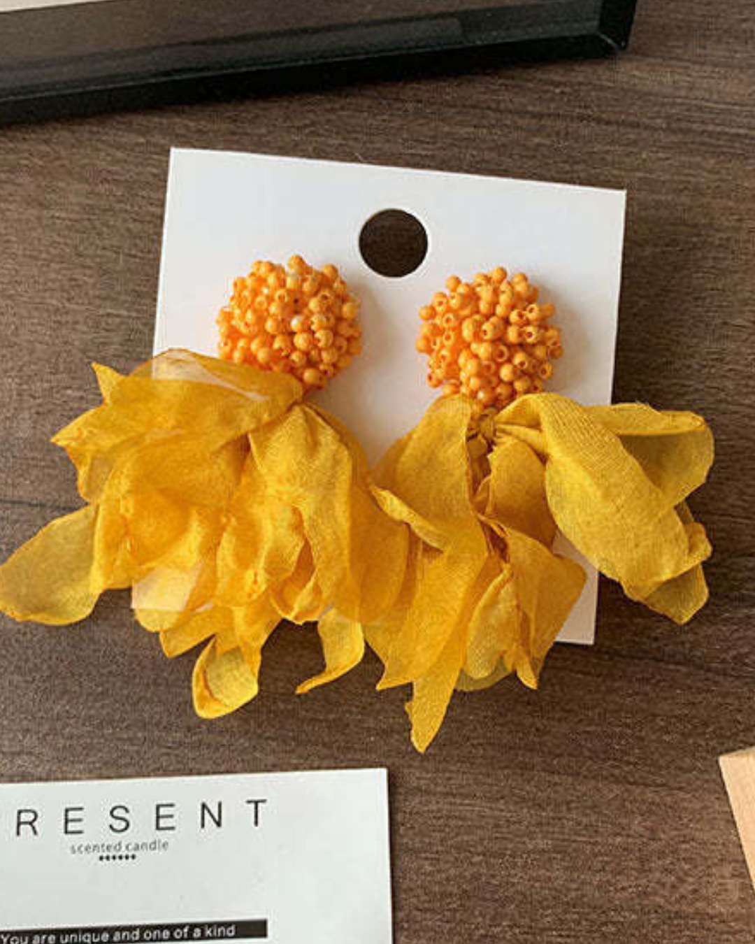 Cream Blossom Statement Earrings