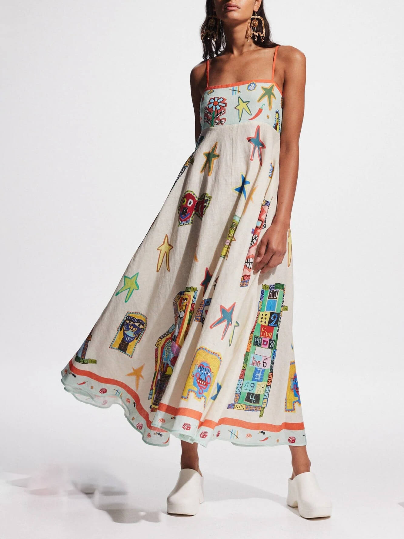 Boho Graffiti Sling Maxi Dress