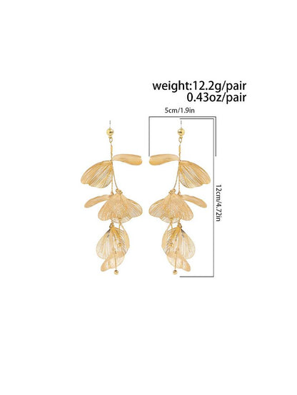 Ginkgo Leaf Tassel Earrings And Necklace