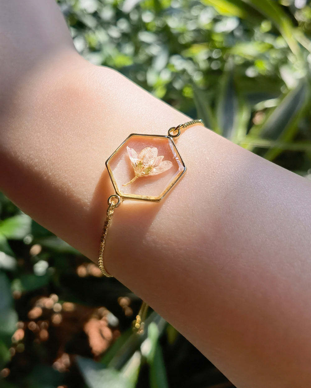 Narcissus Light Resin Cuff Bracelet