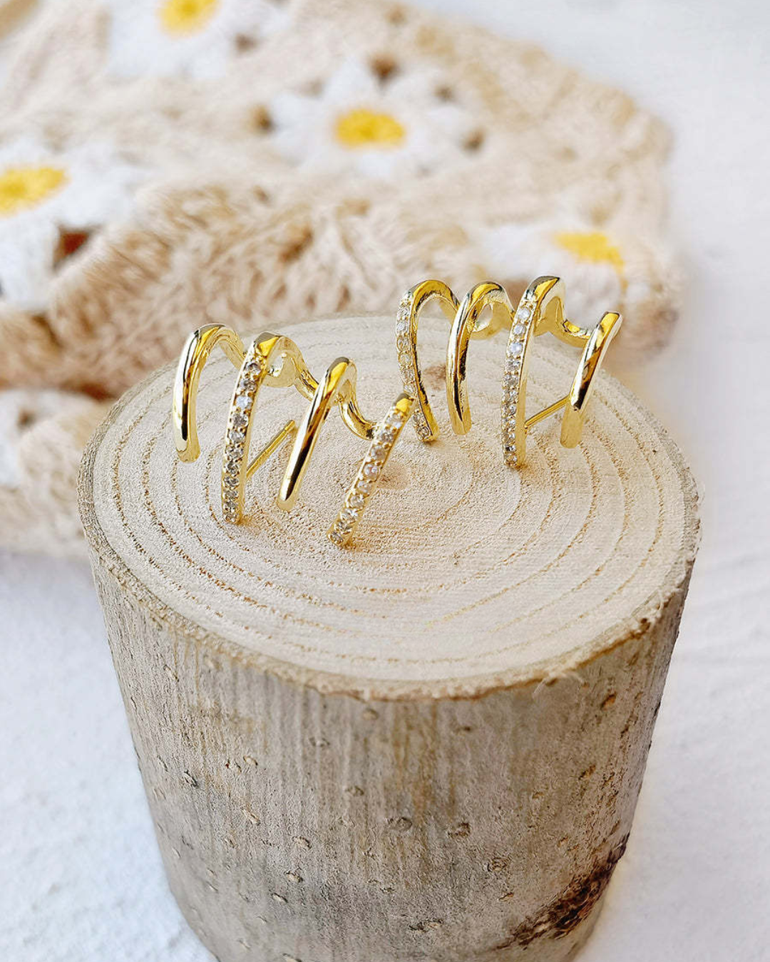Pendientes en Espiral con Brillo Minimalista