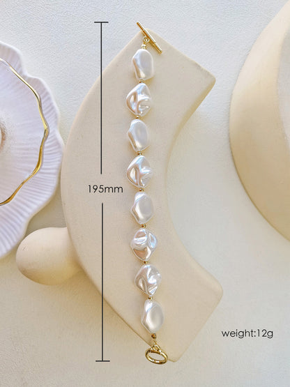 Lrregular Pearl T-Buckle Bracelet