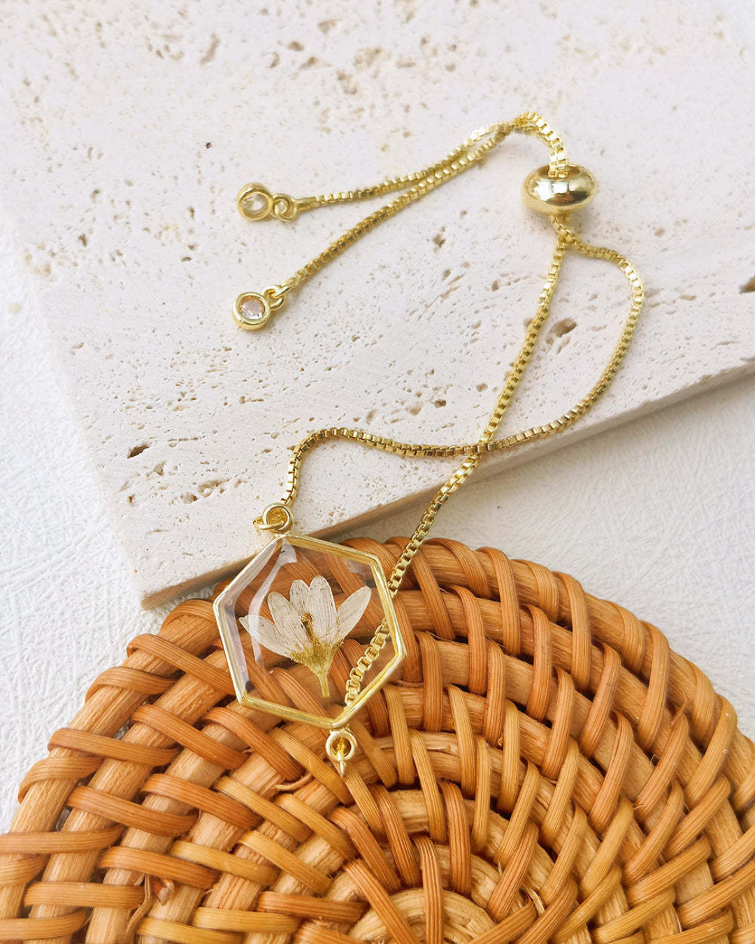 Narcissus Light Resin Cuff Bracelet