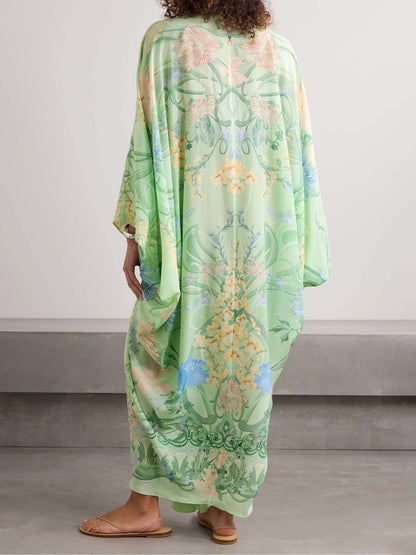 Tropical Breeze V - Neck Midi Dress - TheBohoBloom