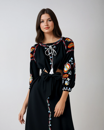 Embroidered Harmony Maxi Dress