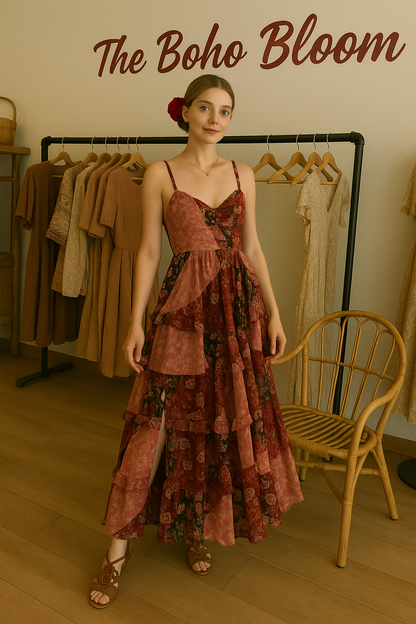 La Palma Ruffle Maxi Dress