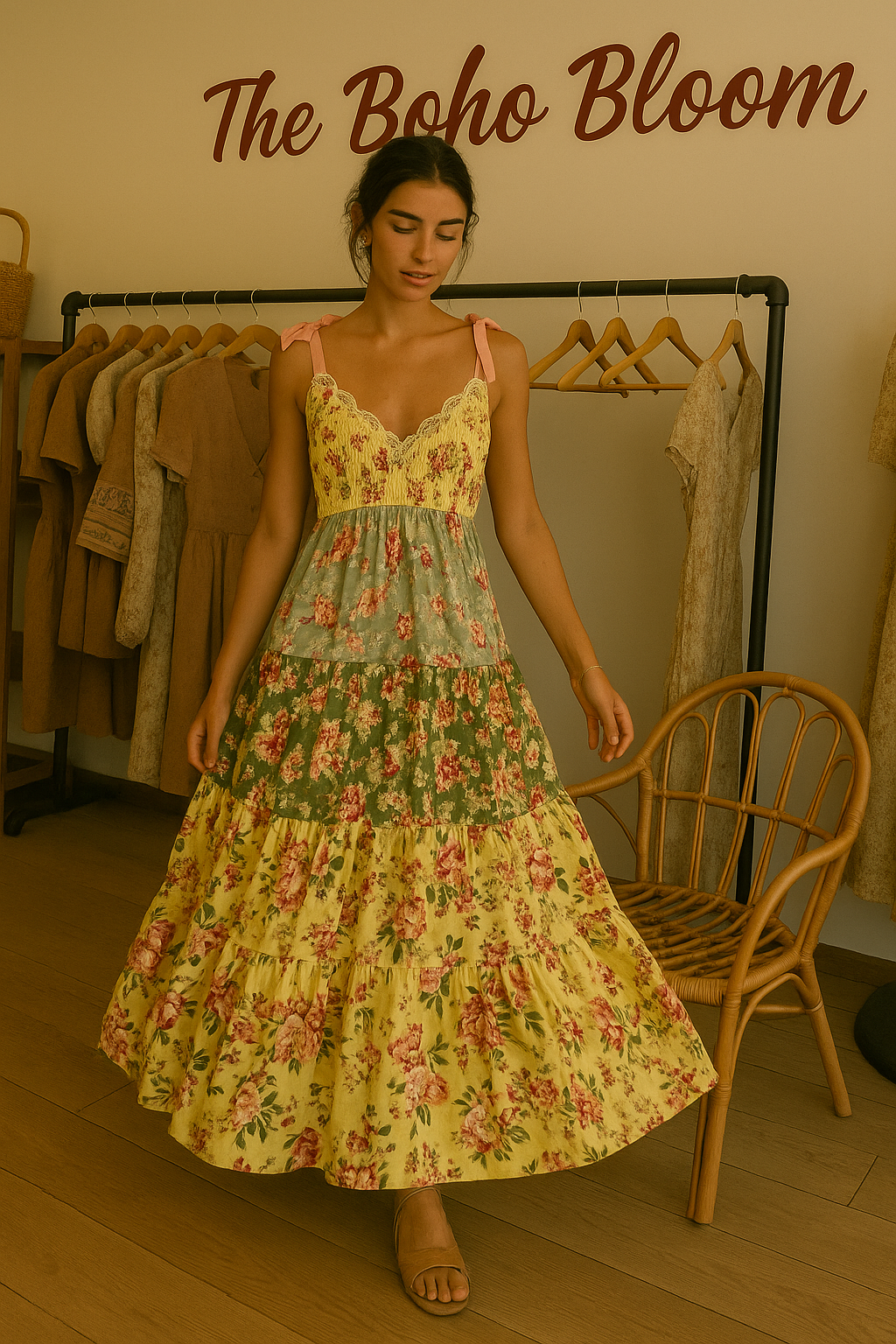 Odessa Charm Panel Maxikleid