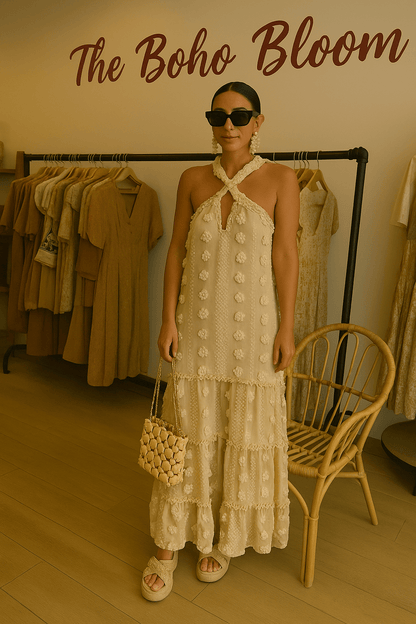 Cloud Nine Ruffle Maxi Dress - TheBohoBloom