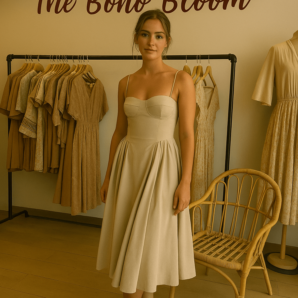 Poise Fit & Flare Midi Dress - TheBohoBloom