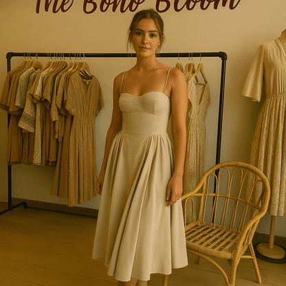 Poise Fit & Flare Midi Dress - TheBohoBloom