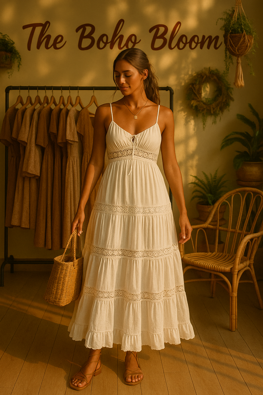Trail Whisper Stufen-Midikleid