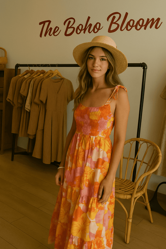 Laguna Breeze Smocked Midi Dress - TheBohoBloom
