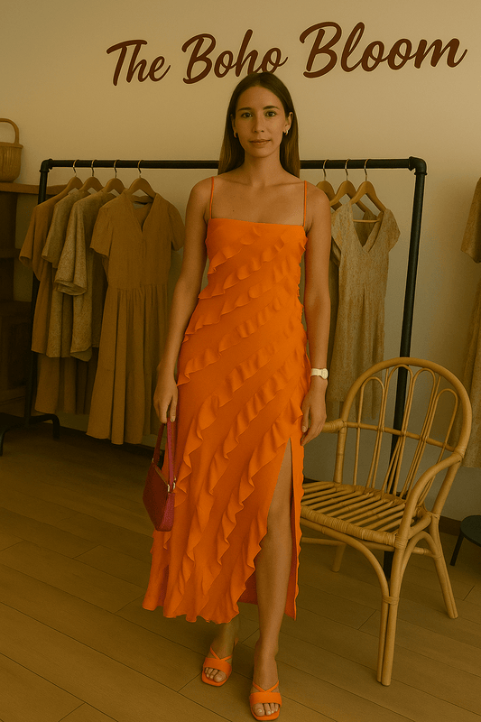 Spiced Flame Layered Maxi Dress - TheBohoBloom