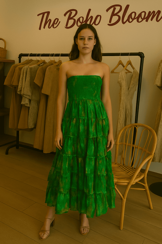 Verdant Whisper Layered Maxi Dress - TheBohoBloom