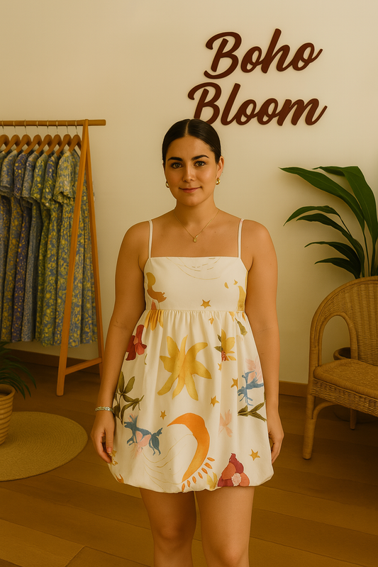 Whimsy Skyfall Printed Mini Dress