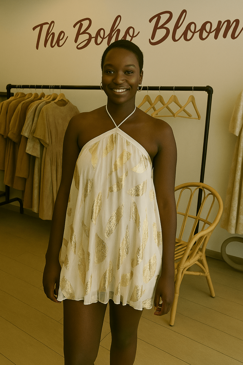 Glimmer Nights Halterneck Dress - TheBohoBloom