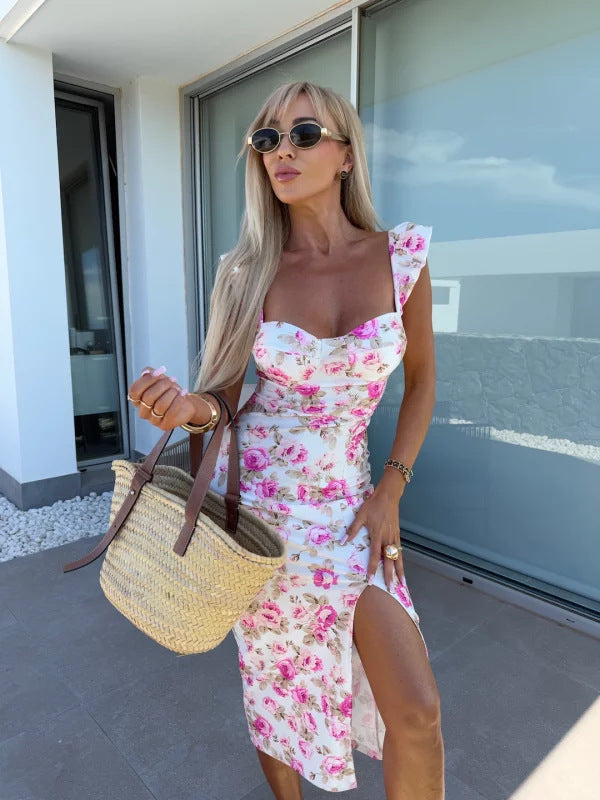 Verano Blossom Curve Midi Dress