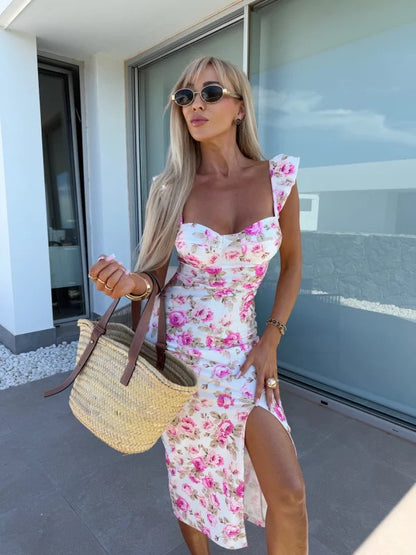 Verano Blossom Curve Midi Dress