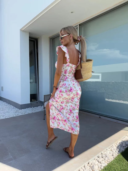 Verano Blossom Curve Midi Dress