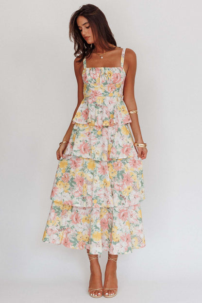 Springlight Flounce Maxi Dress
