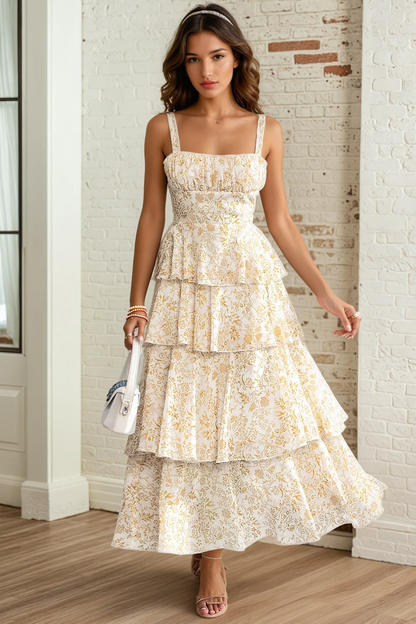 Belle Botanique Tier Midi Dress