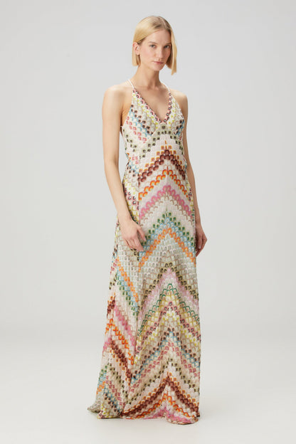 Rainbow Mesa Boho Maxi Dress