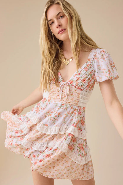Floral Timeless Patchwork Mini Dress