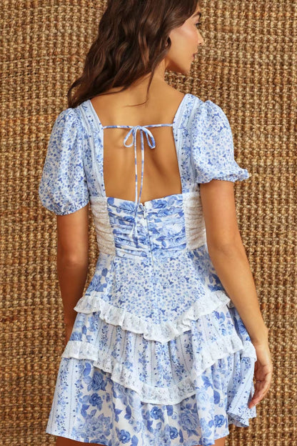 Floral Timeless Patchwork Mini Dress