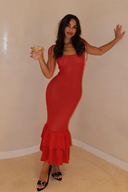Rumba Romance Ruffle Midi Dress